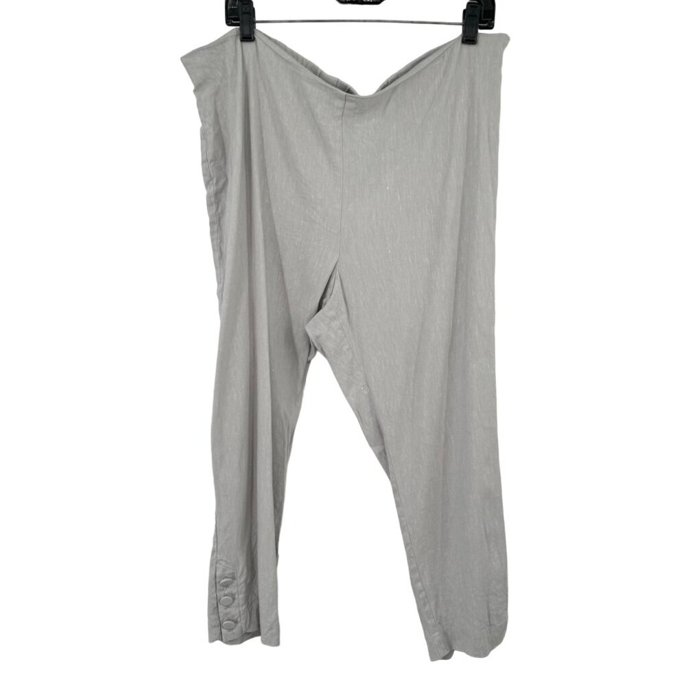 J.Jill Linen Stretch size XL Petite Pants Light Gray cropped